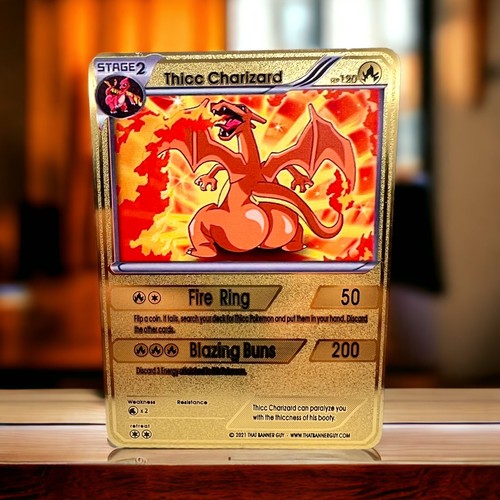 Charizard gold metal - charizard,